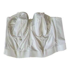 Goddess Longline Strapless Bustier 48B White Bridal Corset Support Bra
